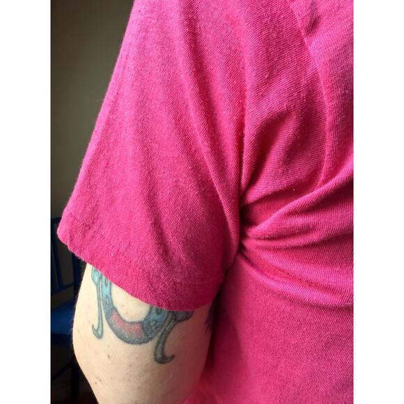 Vintage 80s Dolly Porkin’ Novelty T-Shirt | Hot Pink 50/50 Tee | Texas | Size M - Picture 8 of 12